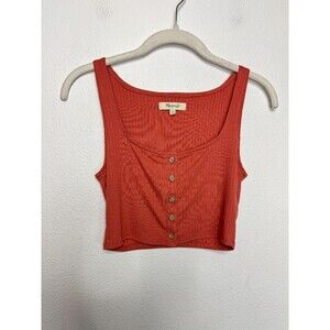 Madewell XS Ribbed Bralette Tank Top Salvaged Barn Button Down V-neck Cropped